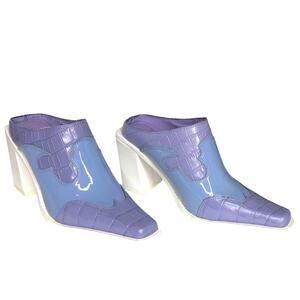 Jeffrey Campbell Shoes Pastel Western Mule Point Square Toe Block Heel 5